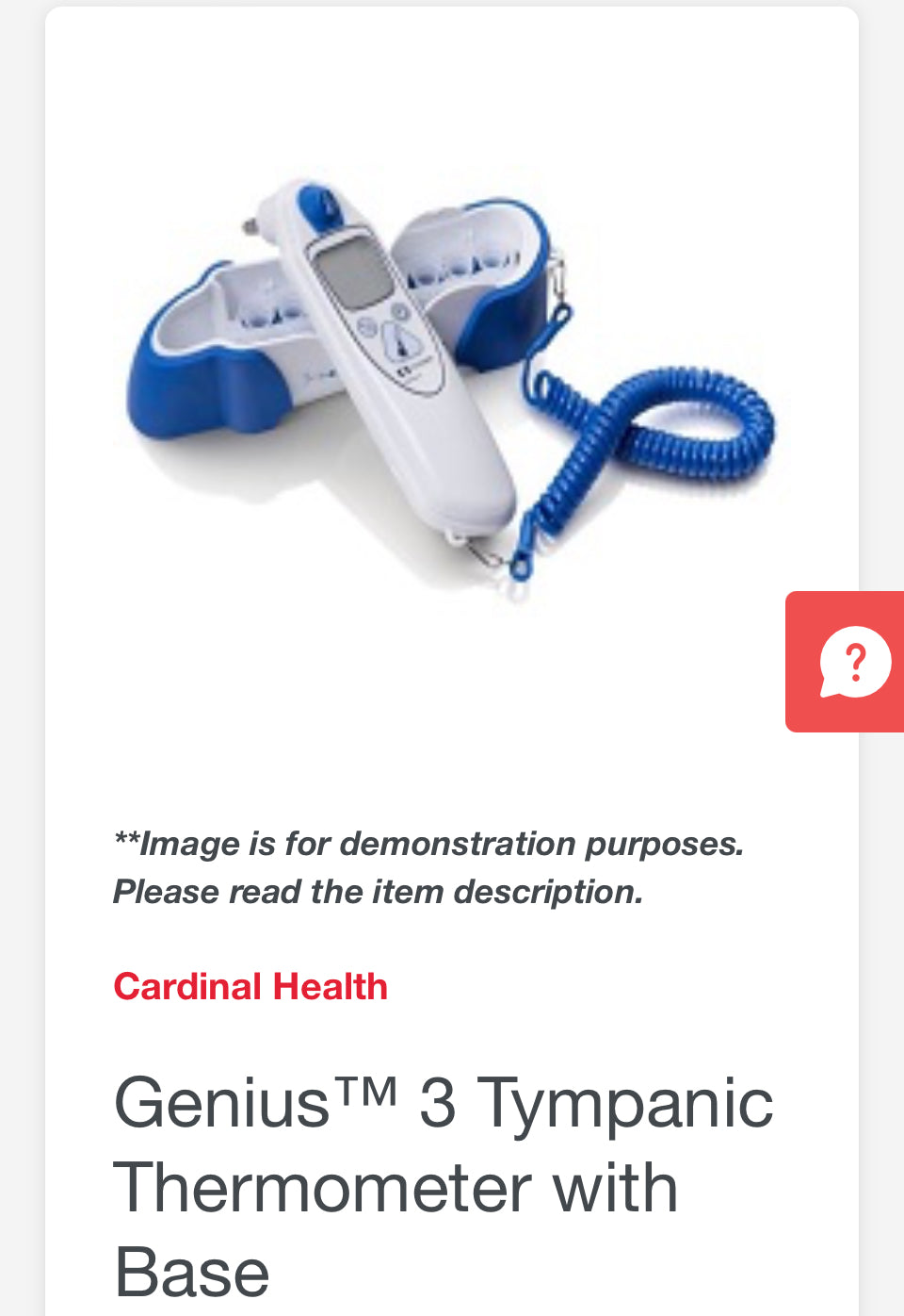Genius™ 3 Tympanic Thermometer with Base