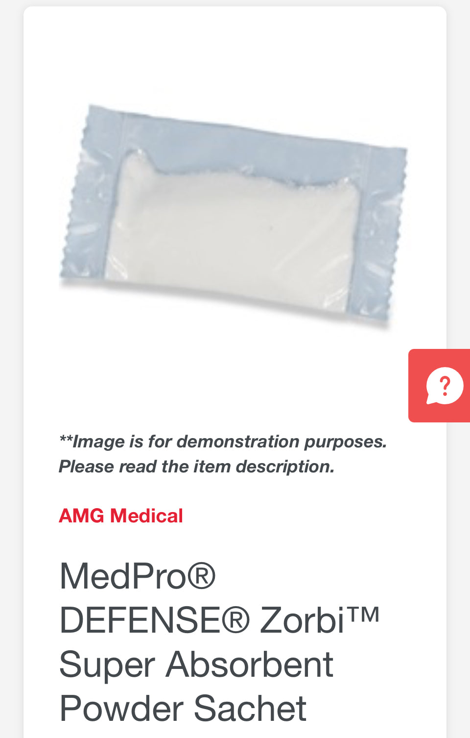 MedPro® DEFENSE® Zorbi™ Super Absorbent Powder Sachet