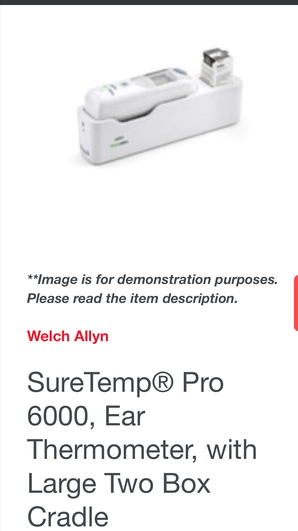 SureTemp® Pro 6000, Ear Thermometer, with Large Two Box Cradle WA-06000-300N Free Shipping in Canada, Taxes included