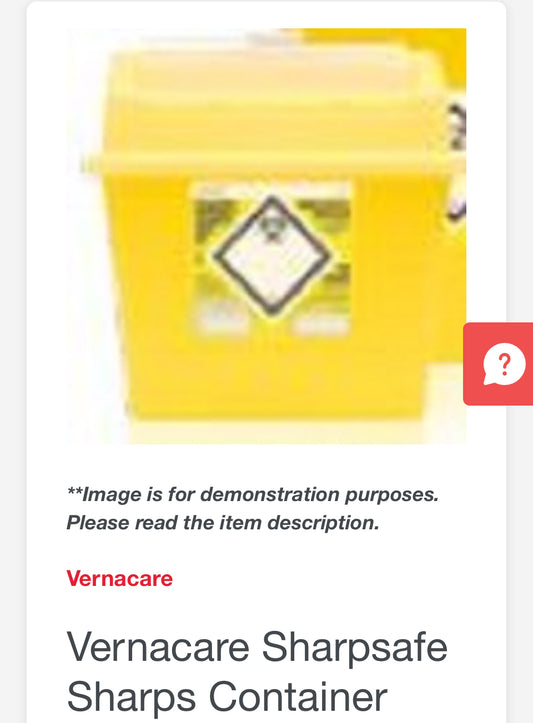 Vernacare Sharpsafe Sharps Container 4L Case of 50